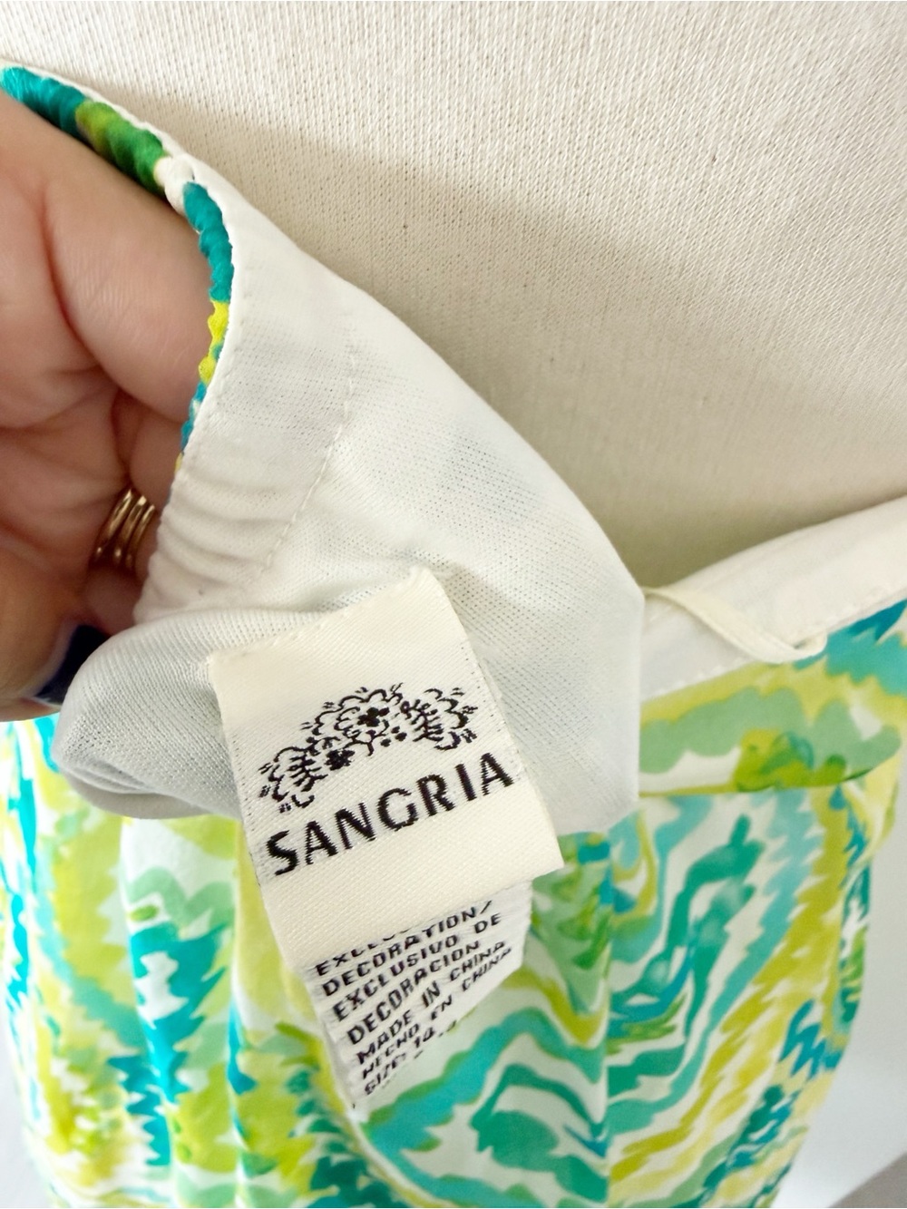 Vintage Deadstock Y2K Sangria Silk Beaded Halter Neck Summer Dress Size 14 - Picture 9 of 10